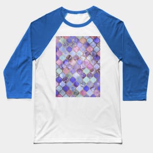 Royal Purple, Mauve & Indigo Decorative Moroccan Tile Pattern Baseball T-Shirt